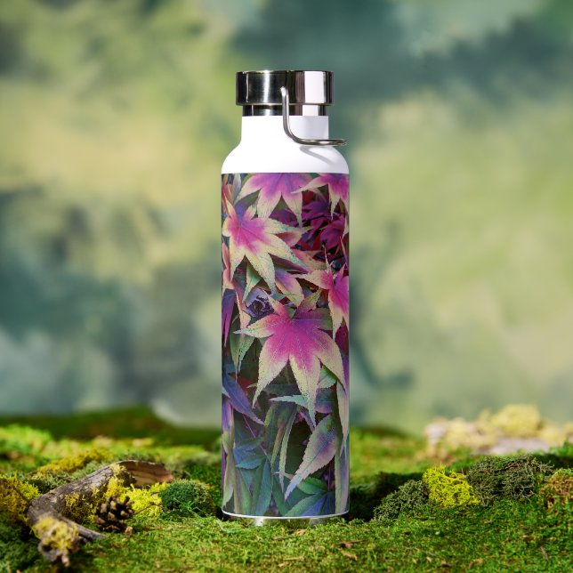 Colourful Japanese Maple Leaves Floral Water Bottle (Outdoor)