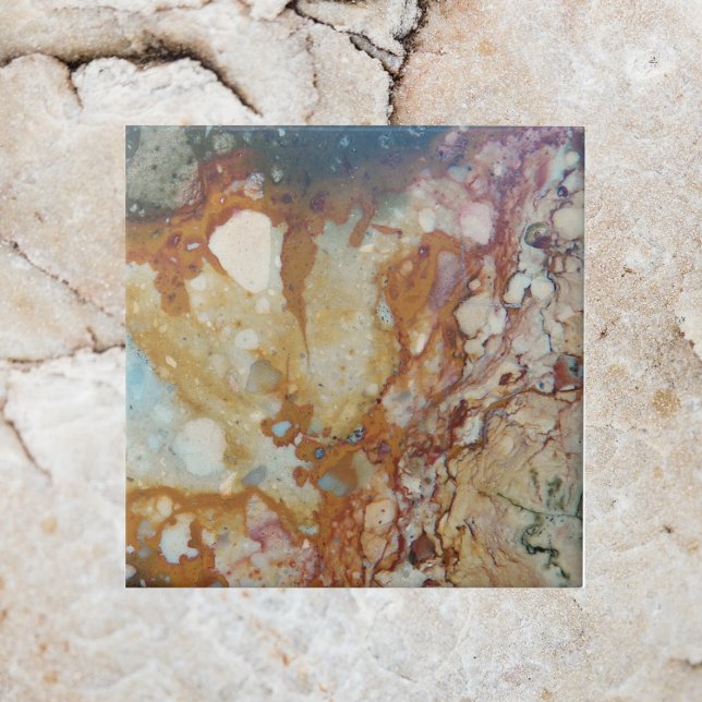 Colourful Jasper Stone Pattern Tile (In Situ)
