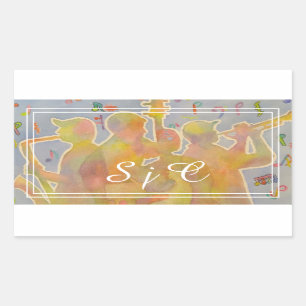 Colourful Jazz Band Rectangular Sticker