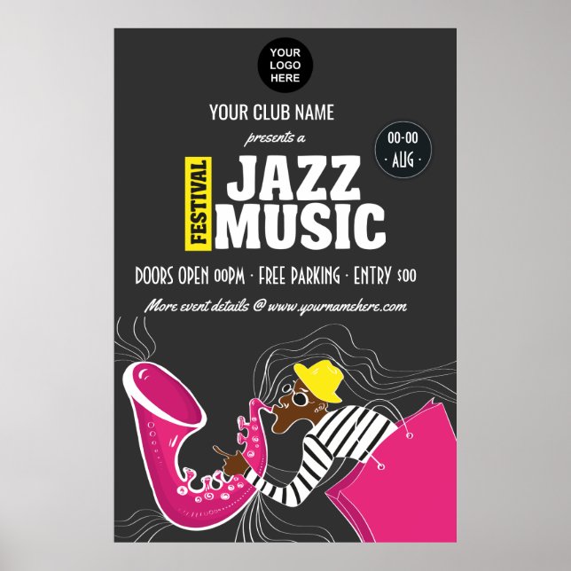 Colourful Jazz Music Festival add logo personalise Poster (Front)
