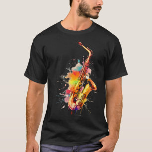 Colourful Jazz Saxophone Player T-Shirt