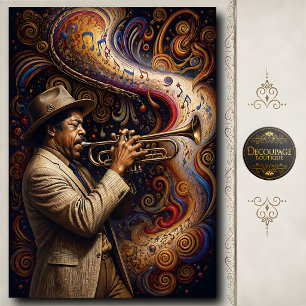 Colourful Jazz Trumpet Player Music Art Tissue Paper