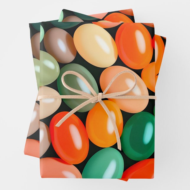 Colourful Jelly Bean Art Wrapping Paper Sheets (Creator Uploaded)