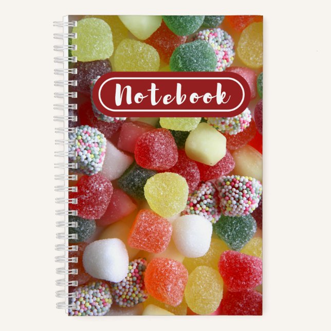Colourful Jelly Candies Fun Notebook (Front)