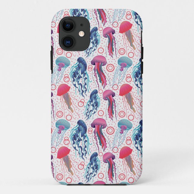 Colourful Jelly fishes Case-Mate iPhone Case (Back)