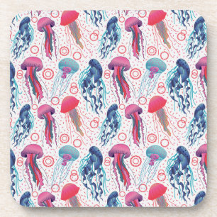 Colourful Jelly fishes Coaster