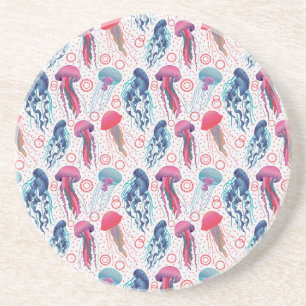 Colourful Jelly fishes Coaster