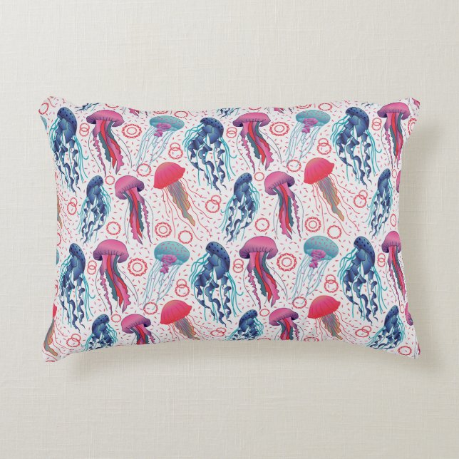 Colourful Jelly fishes Decorative Cushion (Front)