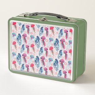 Colourful Jelly fishes Metal Lunch Box