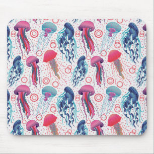 Colourful Jelly fishes Mouse Mat