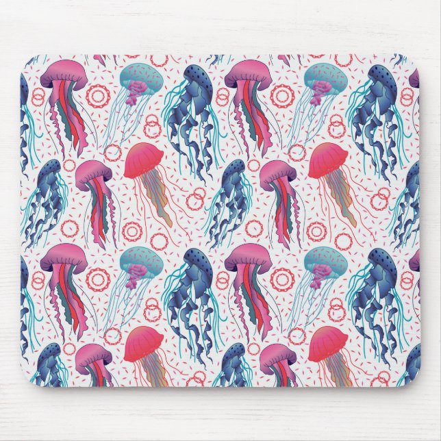 Colourful Jelly fishes Mouse Mat (Front)