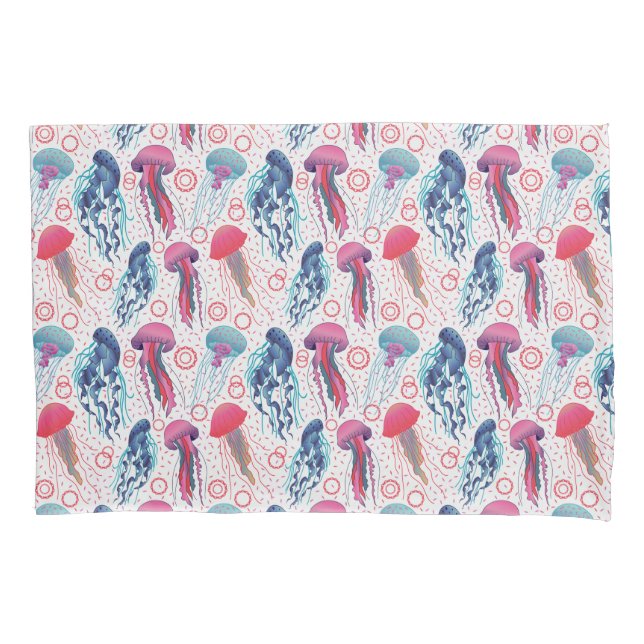 Colourful Jelly fishes Pillowcase (Front)
