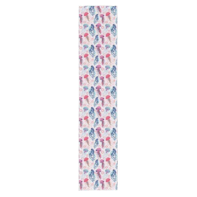 Colourful Jelly fishes Short Table Runner (Front)