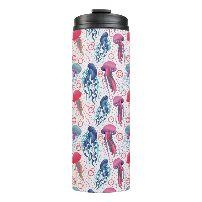 Colourful Jelly fishes Thermal Tumbler (Front)
