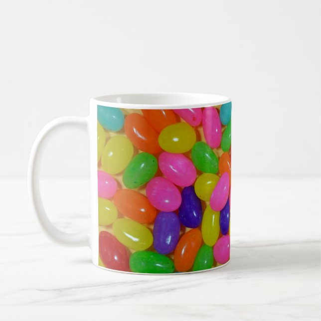 Colourful jellybean candy coffee mug (Left)