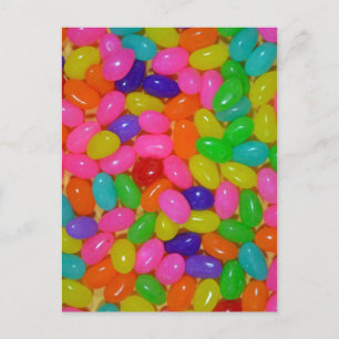 Colourful jellybean candy postcard