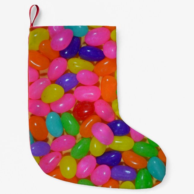 Colourful jellybean candy small christmas stocking (Front)