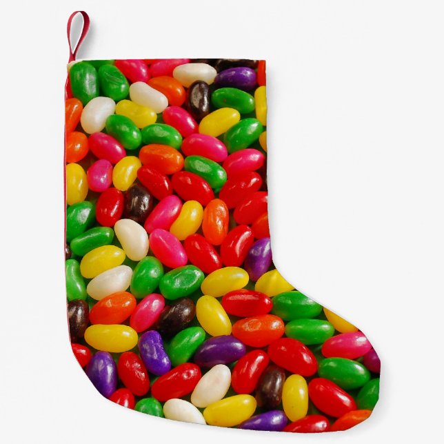 Colourful jellybean candy small christmas stocking (Front)