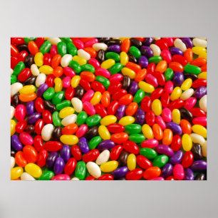 Colourful jellybeans candy print poster