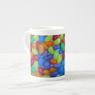 Colourful jellybeans print bone china mug