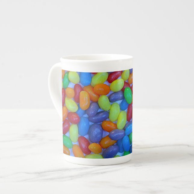 Colourful jellybeans print bone china mug (Front Left)