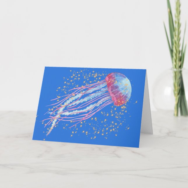 Colourful Jellyfish Birthday Card (Front)
