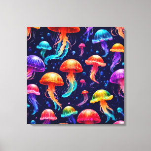 Colourful Jellyfish  Canvas Print