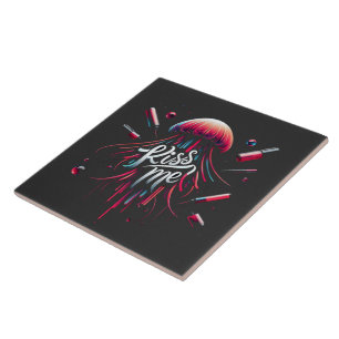 Colourful Jellyfish Illustration With Vibrant Typo Tile