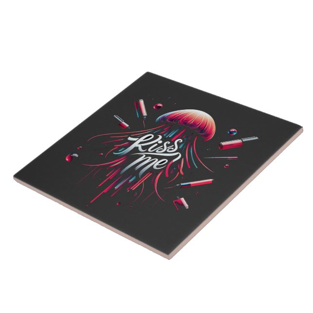 Colourful Jellyfish Illustration With Vibrant Typo Tile (Side)