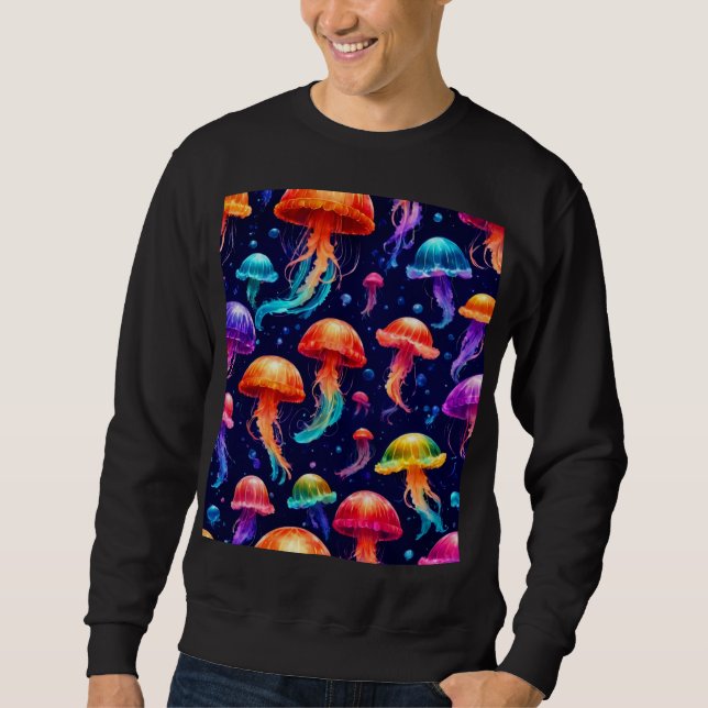 Colourful Jellyfish Long Sleeve Sweatshirt (Front)