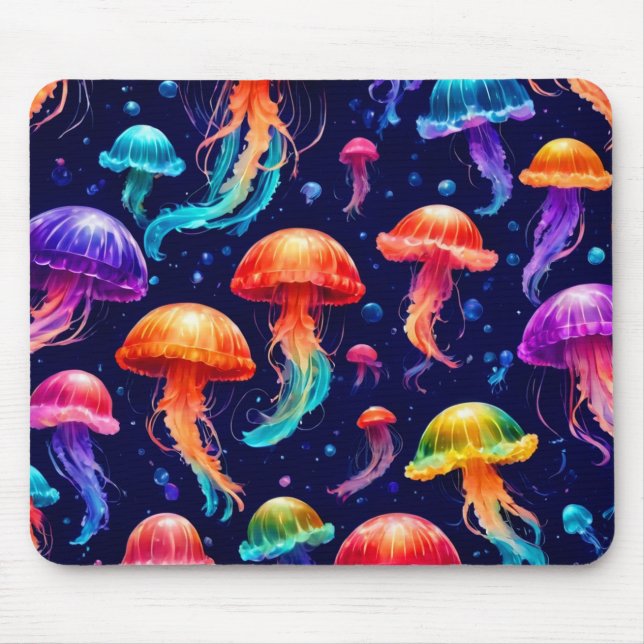 Colourful Jellyfish  Mouse Mat (Front)