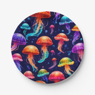Colourful Jellyfish  Paper Plate