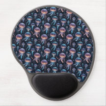 Colourful Jellyfish Pattern Gel Mousepad