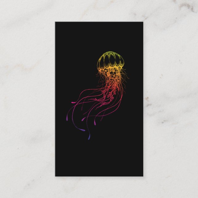 Colourful Jellyfish Sea Animal Scuba Diving Business Card (Front)