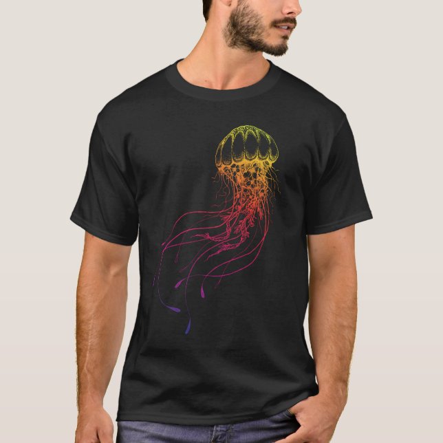 Colourful Jellyfish Sea Animal Scuba Diving T-Shirt (Front)
