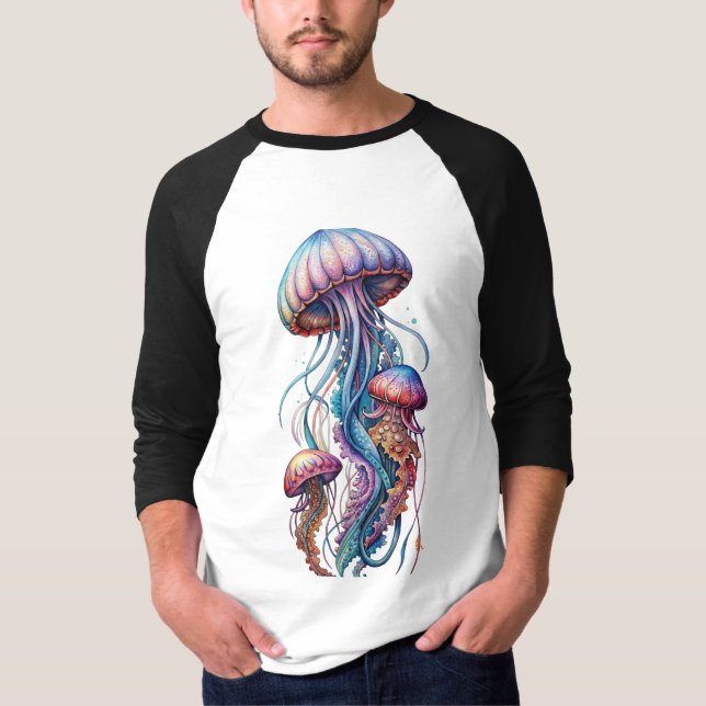 Colourful Jellyfish T-Shirt Design (Front)