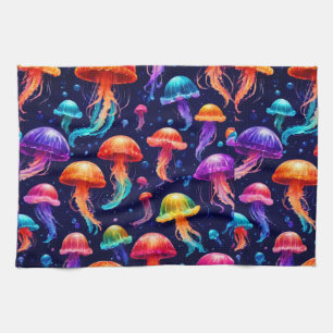 Colourful Jellyfish Tea Towel
