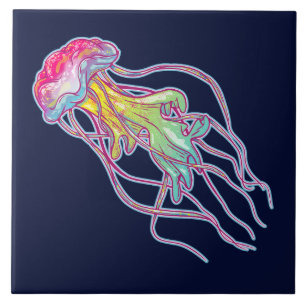 Colourful Jellyfish Tile