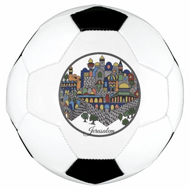 Colourful Jerusalem Ceramic Football (Front)