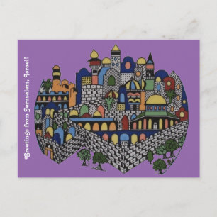 Colourful Jerusalem Postcard