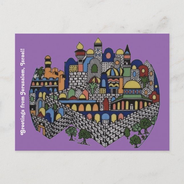 Colourful Jerusalem Postcard (Front)