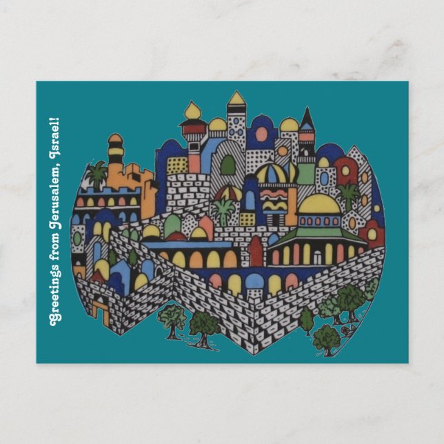 Colourful Jerusalem Postcard (Front)