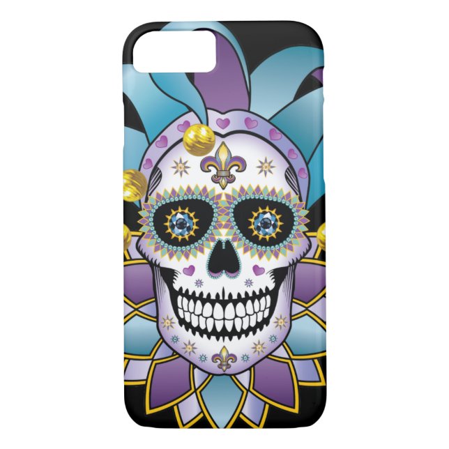 Colourful Jester Skull Case-Mate iPhone Case (Back)