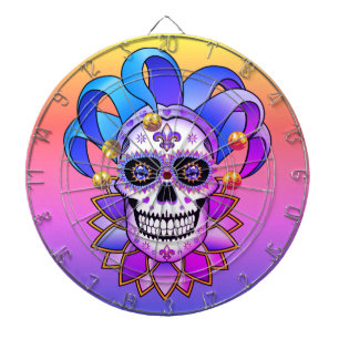 Colourful Jester Skull Dartboard