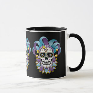 Colourful Jester Skull Mug