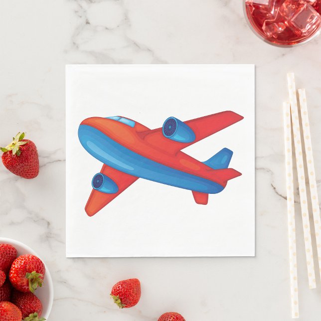 Colourful Jet Aeroplane Red and Blue Plane Napkin (Creator Uploaded)