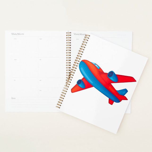 Colourful Jet Aeroplane Red and Blue Plane Planner (Creator Uploaded)
