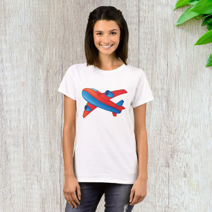 Colourful Jet Aeroplane Red and Blue Plane T-Shirt