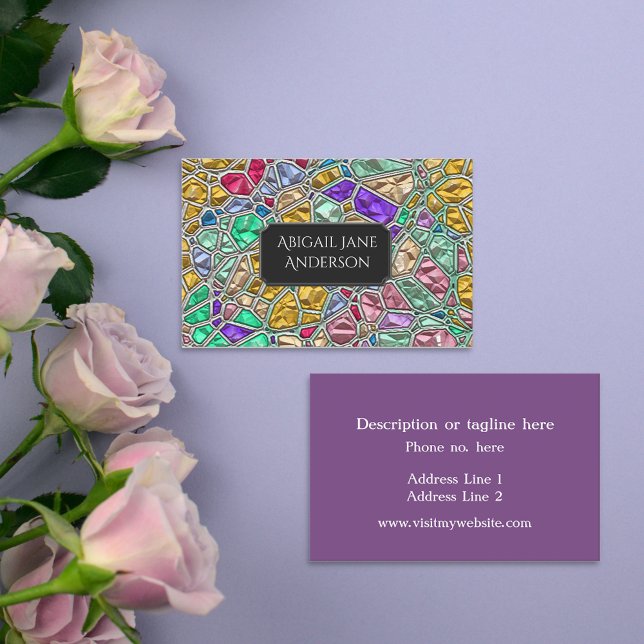 Colourful Jewel Glass - Customise & Choose Colour  Business Card (Creator Uploaded)