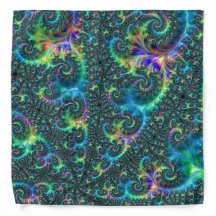 Colourful Jewel Tone Fractal Spiral Abstract Art